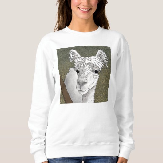 Alpaca Portrait 2 Sweatshirt (Vorderseite)