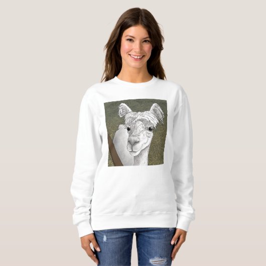 Alpaca Portrait 2 Sweatshirt (Vorne ganz)
