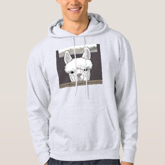 Alpaca Portrait Hoodie (Vorderseite)