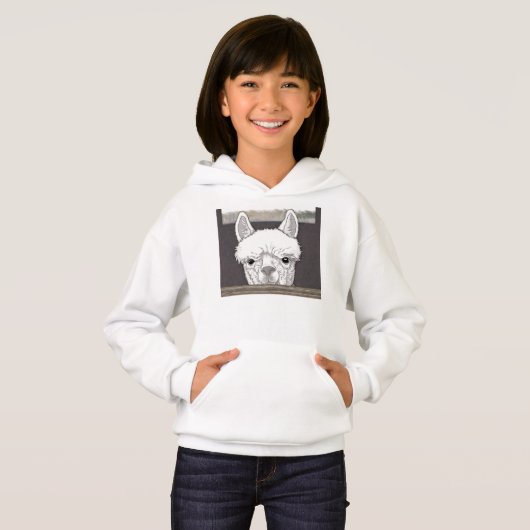 Alpaca Portrait Hoodie (Vorne ganz)