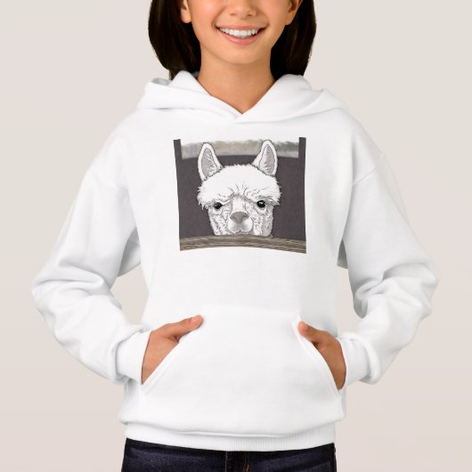 Alpaca Portrait Hoodie (Vorderseite)