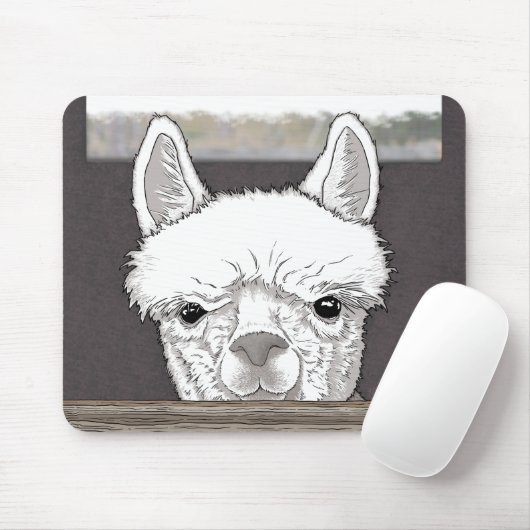 Alpaca Portrait Mousepad (Mit Mouse)