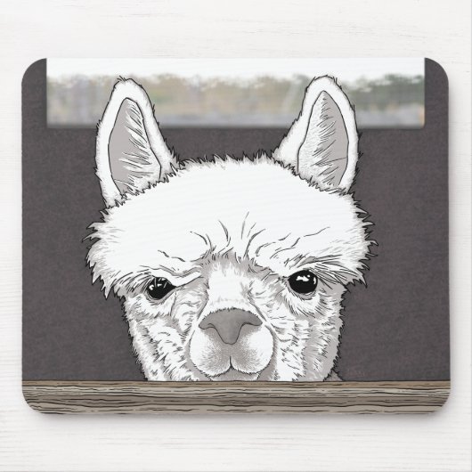 Alpaca Portrait Mousepad (Vorne)