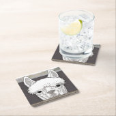 Alpaca Portrait Rechteckiger Pappuntersetzer (Vor Ort)