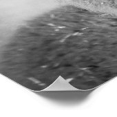 Alpaca Portrait Schwarz-Weiß Poster (Ecke)