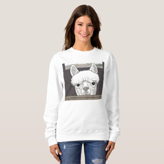 Alpaca Portrait Sweatshirt (Vorne ganz)