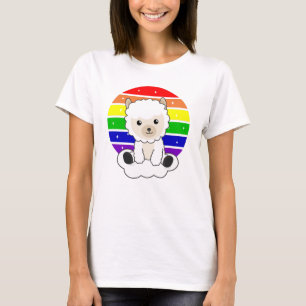 Alpaca Rainbow Sweet Animals Colorful Sweet T-Shirt
