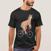 Alpaca Reiten Fahrrad Niedlicher Biker T-Shirt (Vorderseite)