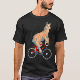 Alpaca Reiten Fahrrad Niedlicher Biker T-Shirt