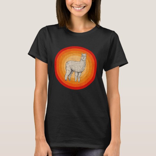 Alpaca Retro Style gestört T-Shirt (Vorderseite)