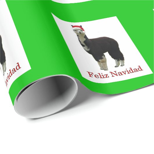 Alpaca Santa Geschenkpapier (Rolleneckpunkt)