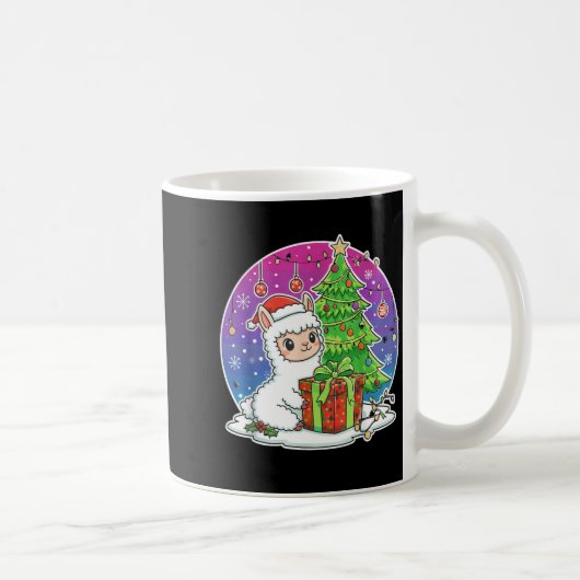 Alpaca Santa Hat Xmas Alpaca Lover Adults Boy Girl Kaffeetasse (Rechts)