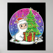Alpaca Santa Hat Xmas Alpaca Lover Adults Boy Girl Poster (Vorne)