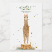 Alpaca script baby shower birthday farm animal lebensmitteletikett (Einzelnes Label)