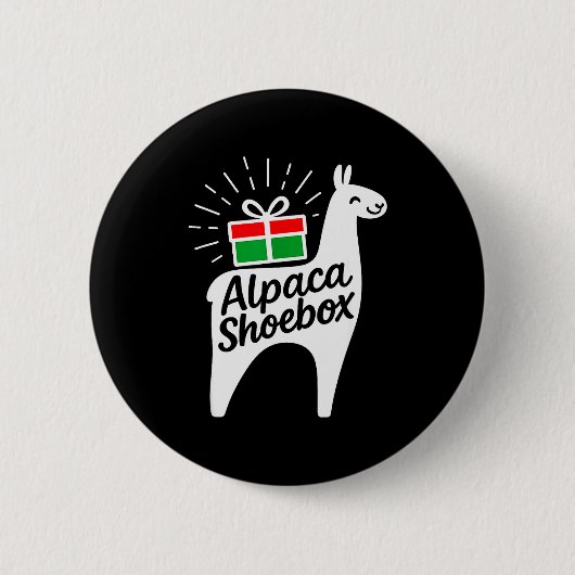 Alpaca Scute Ss Cute Ssbox Christmas Child Giving Button (Vorderseite)