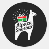 Alpaca Scute Ss Cute Ssbox Christmas Child Giving Runder Aufkleber (Vorderseite)