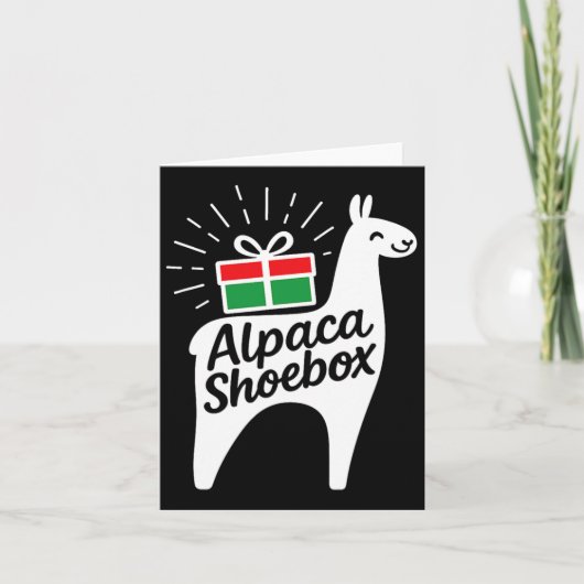 Alpaca Shoebox Weihnachtskind geben Karte (Vorderseite)