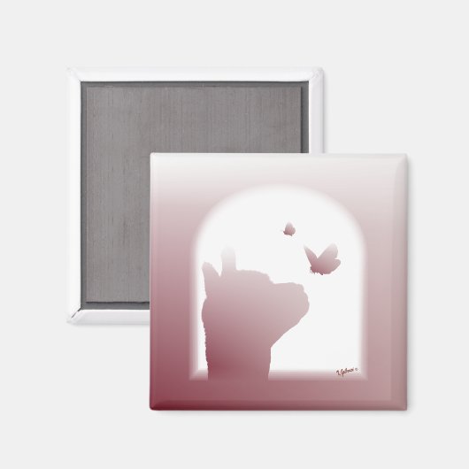 Alpaca Silhouette Magnet (Vorderseite/Rückseite)