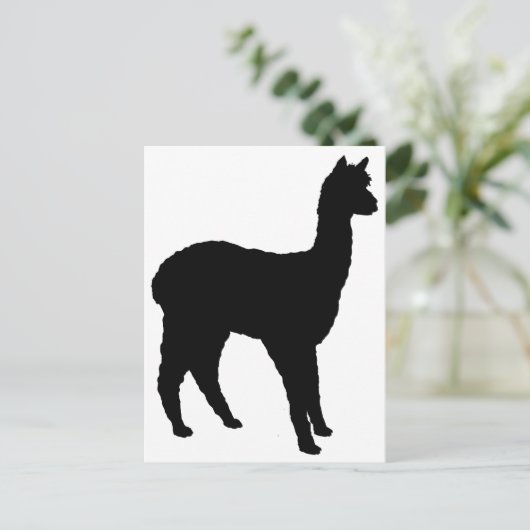 Alpaca-Silhouette Postkarte (Stehend Vorderseite)