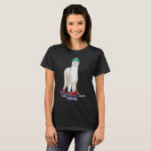 Alpaca Skier Wintersport T-Shirt (Vorne ganz)