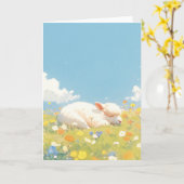 Alpaca Sleeping Meadow Karte (Gelbe Blume)