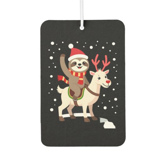 Alpaca Sloth Christmas (1) Autolufterfrischer (Vorderseite)