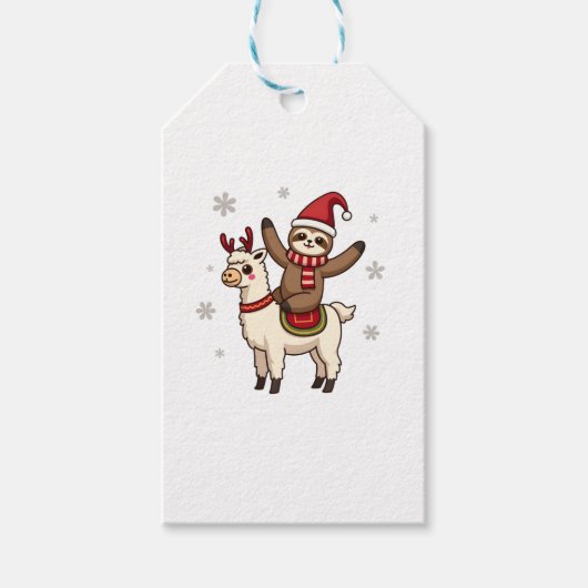 Alpaca Sloth Christmas (1) Geschenkanhänger (Vorderseite)