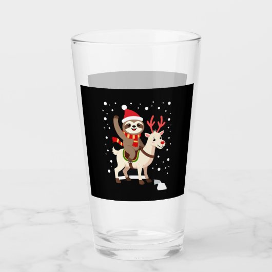 Alpaca Sloth Christmas (1) Glas (Vorderseite)