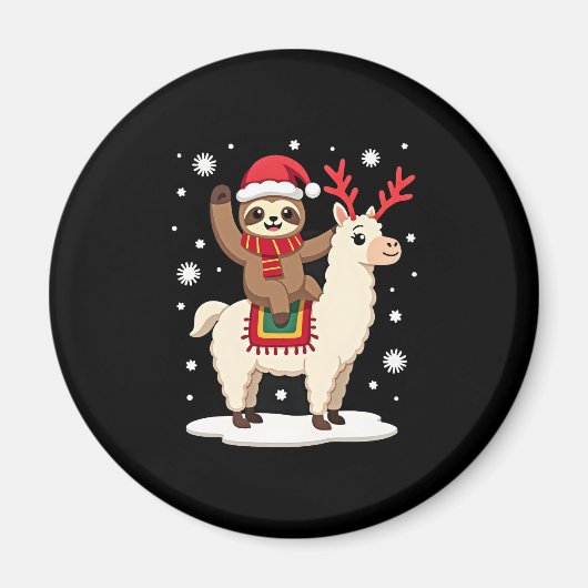 Alpaca Sloth Christmas (1) Magnet (Vorne)
