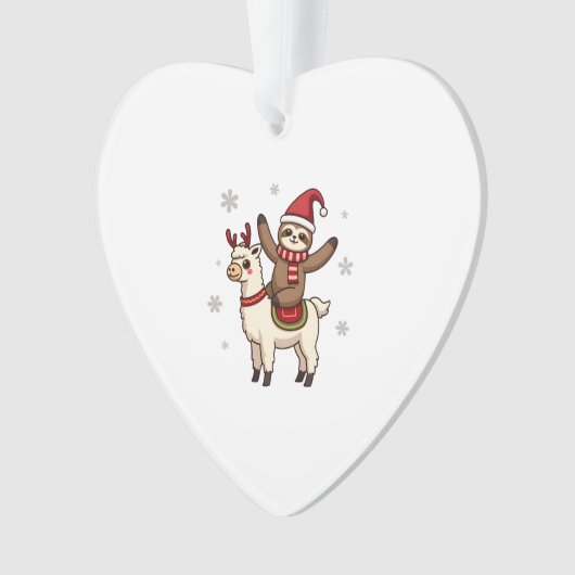 Alpaca Sloth Christmas (1) Ornament (Vorderseite)