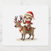 Alpaca Sloth Christmas (1) Schaumweinetikett (Einzelnes Label)