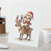 Alpaca Sloth Christmas (1) Sockelschild (In Situ)