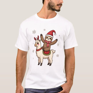Alpaca Sloth Christmas (1) T-Shirt