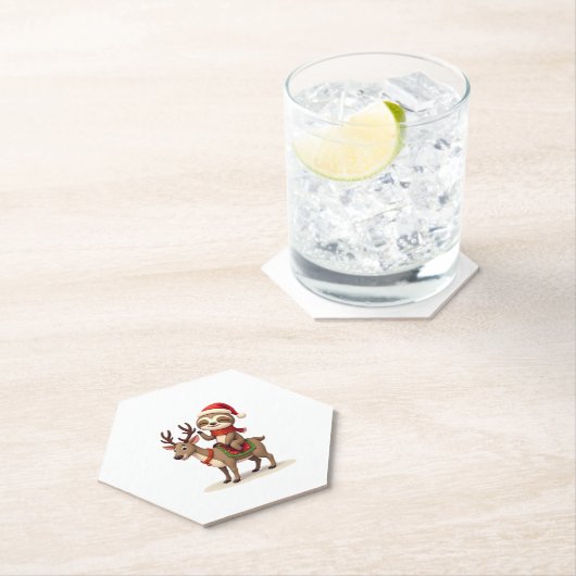 Alpaca Sloth Christmas (1) Untersetzer (Vor Ort)