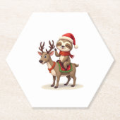 Alpaca Sloth Christmas (1) Untersetzer (Vorderseite)