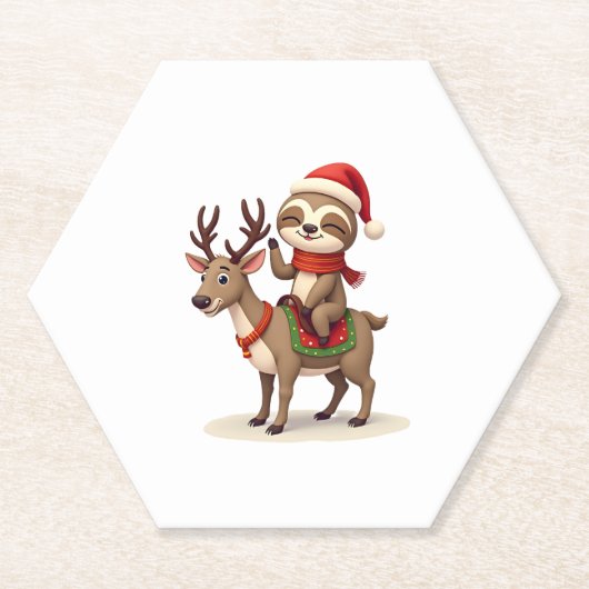 Alpaca Sloth Christmas (1) Untersetzer (Vorderseite)