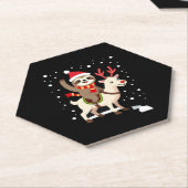 Alpaca Sloth Christmas (1) Untersetzer (angewinkelt)