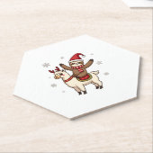 Alpaca Sloth Christmas (1) Untersetzer (angewinkelt)