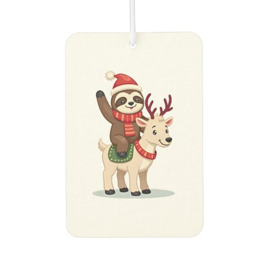 Alpaca Sloth Christmas (2) Autolufterfrischer (Vorderseite)