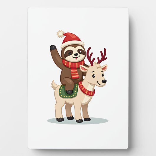 Alpaca Sloth Christmas (2) Fotoplatte (Vorderseite)