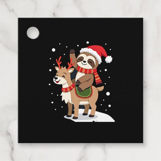 Alpaca Sloth Christmas (2) Geschenkanhänger (Vorderseite)