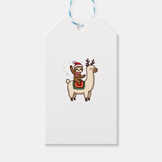 Alpaca Sloth Christmas (2) Geschenkanhänger (Vorderseite)