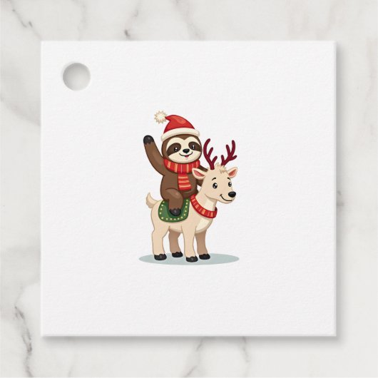 Alpaca Sloth Christmas (2) Geschenkanhänger (Vorderseite)