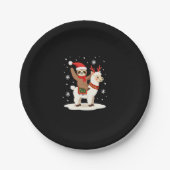 Alpaca Sloth Christmas (2) Pappteller (Vorderseite)
