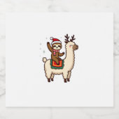 Alpaca Sloth Christmas (2) Schaumweinetikett (Einzelnes Label)