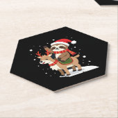 Alpaca Sloth Christmas (2) Untersetzer (angewinkelt)