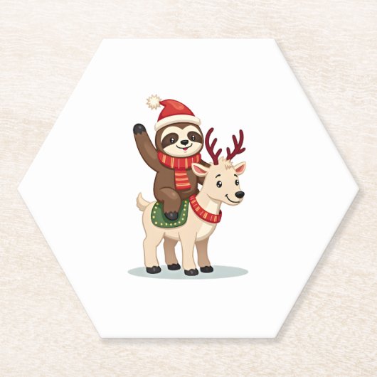 Alpaca Sloth Christmas (2) Untersetzer (Vorderseite)