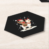 Alpaca Sloth Christmas (2) Untersetzer (angewinkelt)
