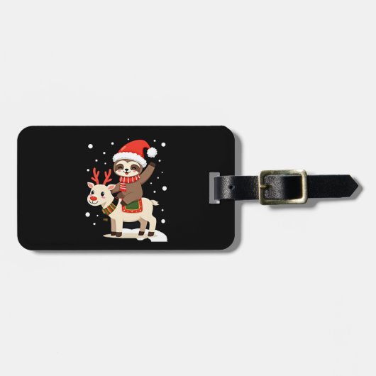 Alpaca Sloth Christmas (3) Gepäckanhänger (Vorderseite horizontal)