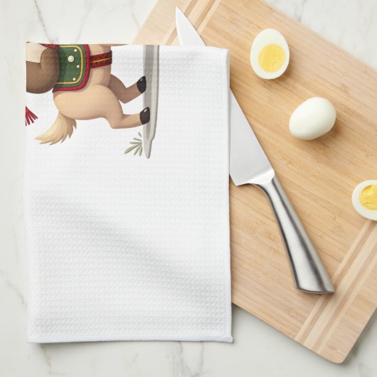 Alpaca Sloth Christmas (3) Geschirrtuch (Viertel Falte)